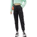 Women Fashion Streetwear Cargo Pants Black Ankle Length Elastic Waist Joggers Female Loose Trousers Casual Plus Size.