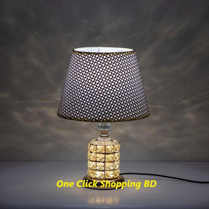 Modern Led Crystal Transparent Bedroom Crystal Table Lamps Lights Desk Bedside Standard Lighting Living Room Adjustable Bedside Nightstand Light-02 - Lamp