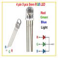 4 pin 5 pcs 5mm RGB LED.