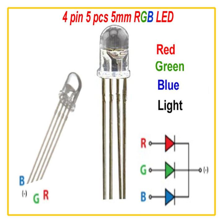 4 pin 5 pcs 5mm RGB LED
