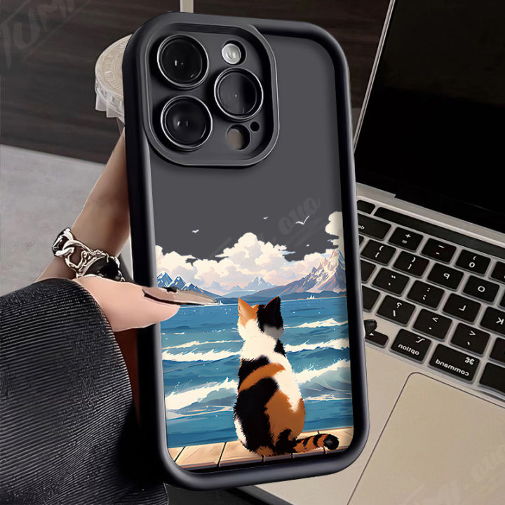 Cute%20Cat%20Watching%20the%20Sea%20Case%20for%20iPhone%2014%2015%20Pro%20Max%2013%2012%201happy1%20X%20XS%20XR%207%208%20Plus%20SE%202020%20Shockproof%20Silicone%20Protective%20Cover%20-%20Image%207