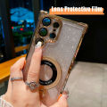 【Buried Buzie】Gradient Glitter Magsafe Phone Case for Samsung Galaxy S23 FE S24 Ultra S22 S23 Plus Ultra Magnetic Fold Stand Shockproof Cover.