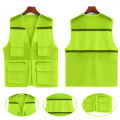 【On Sale】 Quasar Mesh Director Waistcoat Men's Reflective Stripes Fishing Camping Vest with Multi Pockets Lightweight Mesh Design Breathable Sleeveless Director Vest for Outdoor Activities Reflective Safety Waistcoat. 