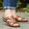 Genuine Leather Men Sandals Male Summer Shoes Outdoor Casual Sandals Cowhide Beach Shoes Two Uses Men's sandals Slippers.