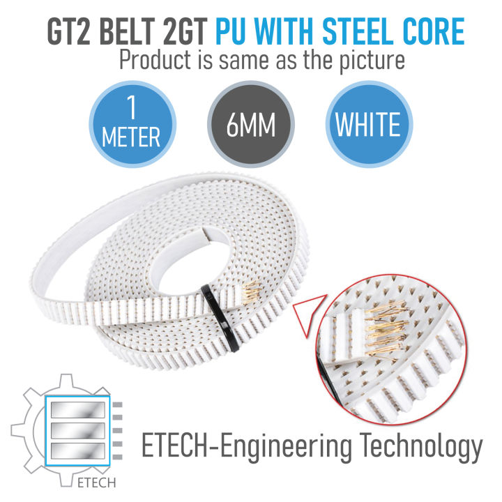 Gt2 Belt 2Gt Timing Belt Pu With Steel Core / Fiberglass Rubber Belt Width 6mm 1M For 3D Printer Parts Anti-Wear Reinforce Open Belt