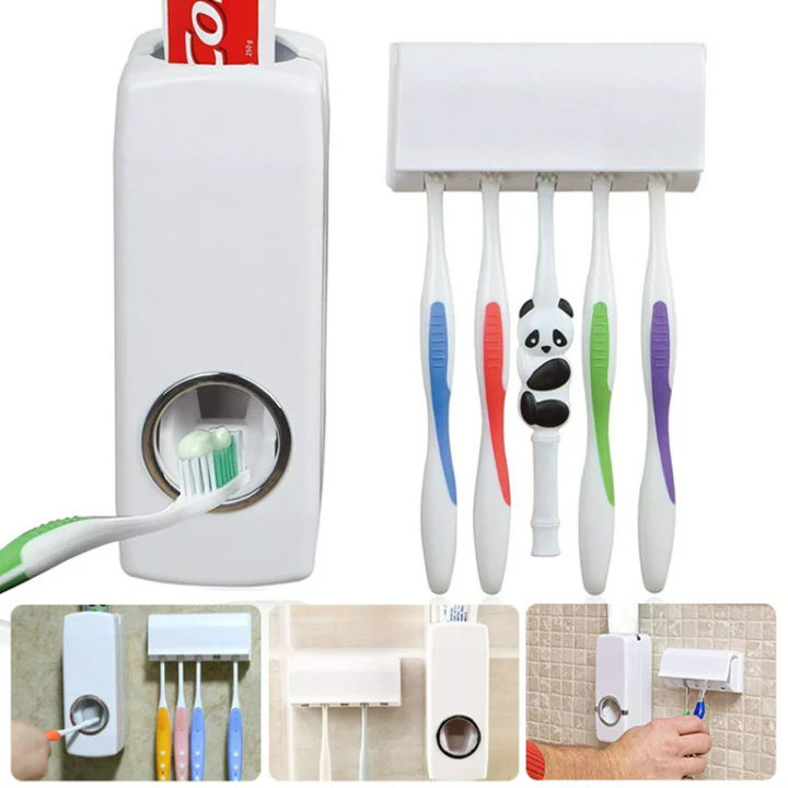 Dustproof%20Automatic%20Toothpaste%20Dispenser%20Plastic%20Toothpaste%20Squeezer%20Rustproof%20Dispenser%20Wall%20Mount%20for%20Bathroom%20Toothbrush%20Holder%20-%20Image%203
