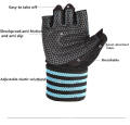 High-Quality Non-Slip Weightlifting Fitness Gloves with Finger Support for Heavy Duty Workout - Half-Finger Design.
