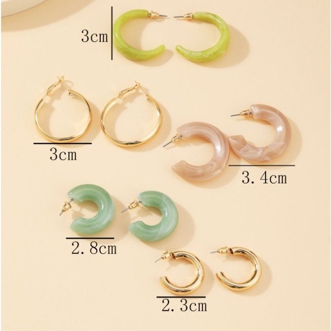 5Pairs%20Enamel%20Set%20Earrings%20Metal%20Earings%20Female%20-%20Image%204