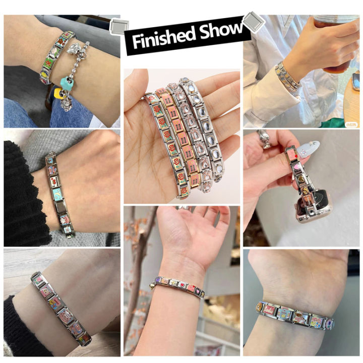 Shiny%20Colorful%20Zircon%20Love%20Heart%20Crown%20Star%20Accessory%20Fit%209mm%20Italian%20Charm%20Links%20Bracelet%20Stainless%20Steel%20DIY%20Making%20Gifts%20-%20Image%203