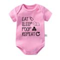 0-24M Toddler Cotton Rompers Unisex Baby Clothes EAT SLEEP POOP Jumpsuit Lovely Girls Outfits Infant Boys Bodysuits.
