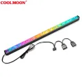 Yfashion COOLMOON ARGB LED Strip Light With 5V 3Pin Small 4Pin Header Changing Light Speed DIY Lamp Bar Light Strip For PC Computer Case Chassis. 