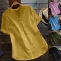 Stylish Simplicity: Women’s Imitation Cotton Button Down Shirts. 