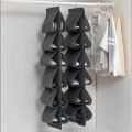 Shoe Organizer Dustproof Hanging Shoe Storage Bag Rotatable Shoe Storage Bag 12 grid.