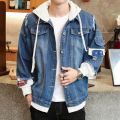 Men Denim Jacket Streetwear Hip Hop Men's Hooded Jean Jackets Male Casual Loose Outerwear 2022 New Spring Fashion Slim Fit Coat.