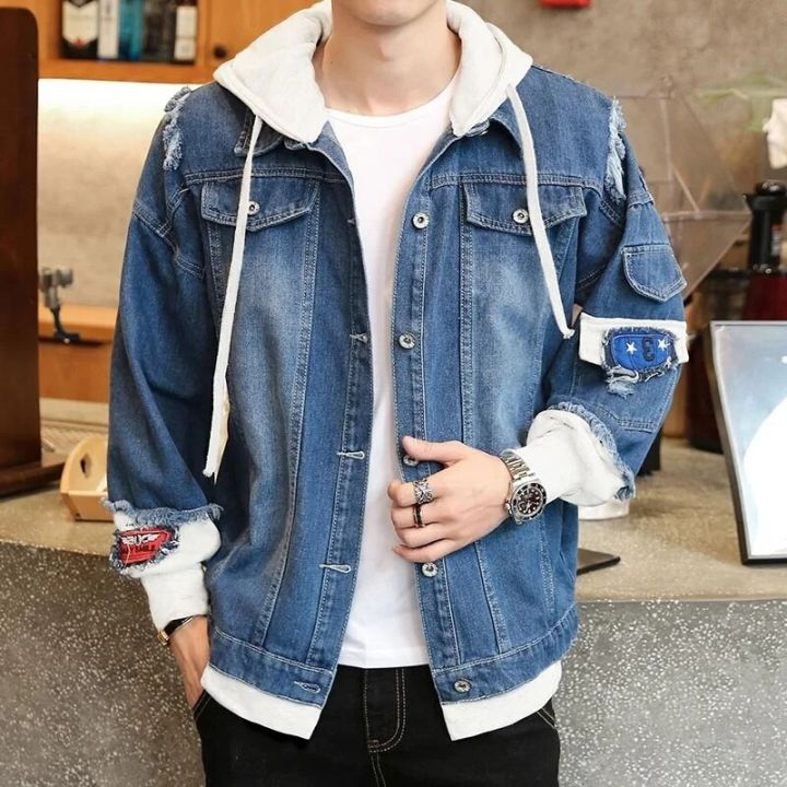 Men%20Denim%20Jacket%20Streetwear%20Hip%20Hop%20Men's%20Hooded%20Jean%20Jackets%20Male%20Casual%20Loose%20Outerwear%202022%20New%20Spring%20Fashion%20Slim%20Fit%20Coat%20-%20Image%204