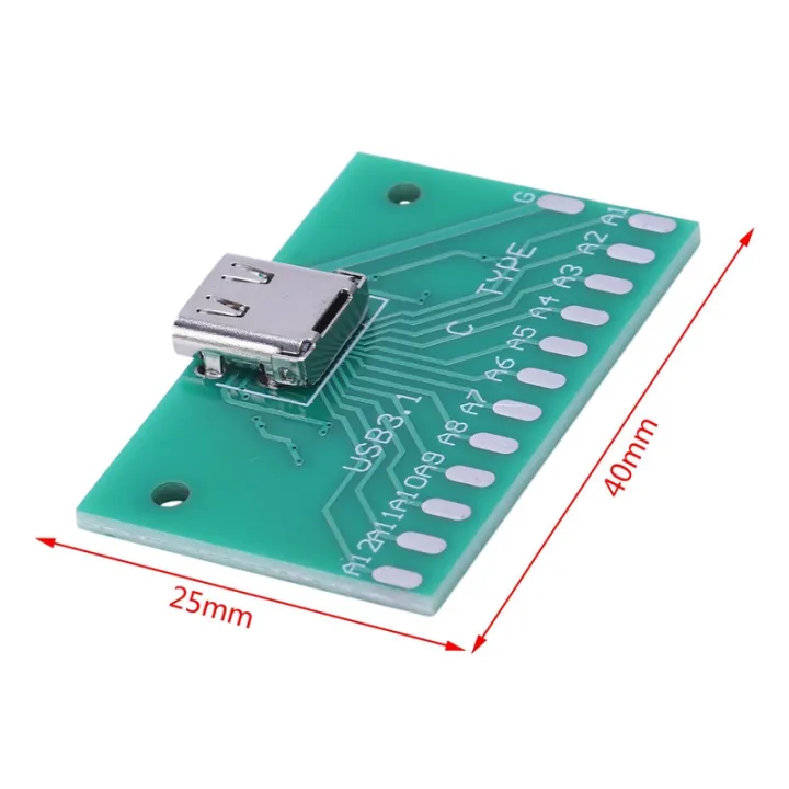 Diy%2024Pin%20Usb-C%20Usb%203.1%20Type%20C%20Female%20Socket%20Connector%20Smt%20Type%20With%20Pc%20Board%20-%20Image%203