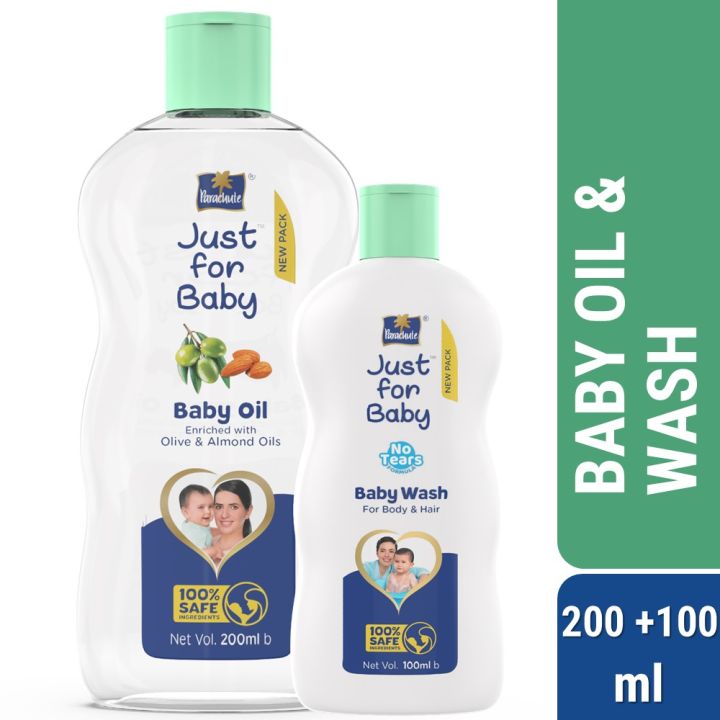 Parachute Just for Baby - Baby Oil 200ml & Baby Wash 100ml