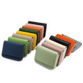 Compact Card Holder Stylish Leather Small Zipper Card Wallet Green Luxury Change Pouch for Women's Men's Travel Use Office. 