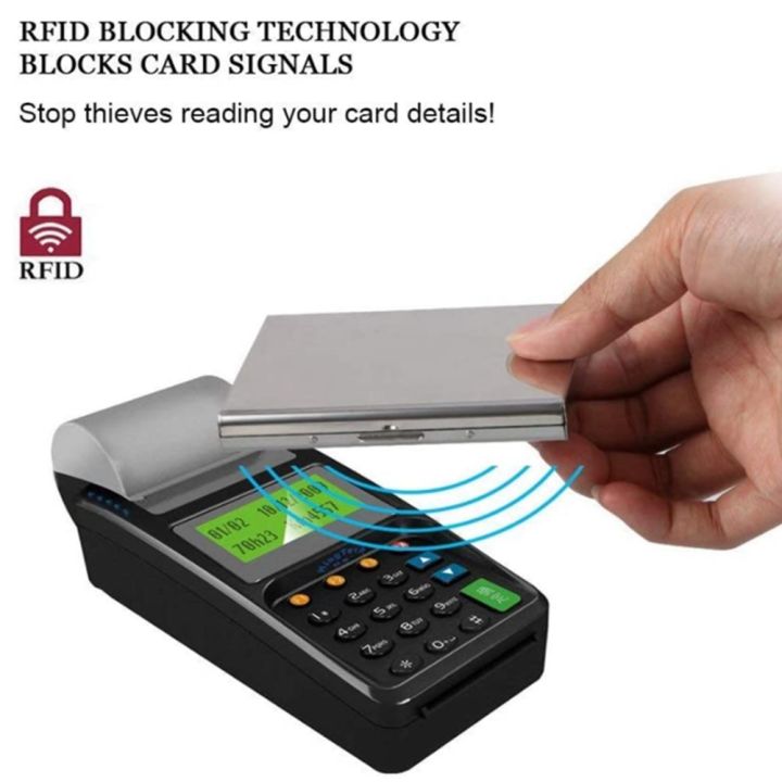 Metal%20Card%20Holder%20Wallet,Ultra%20Thin%20Stainless%20Steel%20Metal%20Wallets%20RFID%20Blocking%20Credit%20Card%20Wallet%20Holder,White%20-%20Image%205