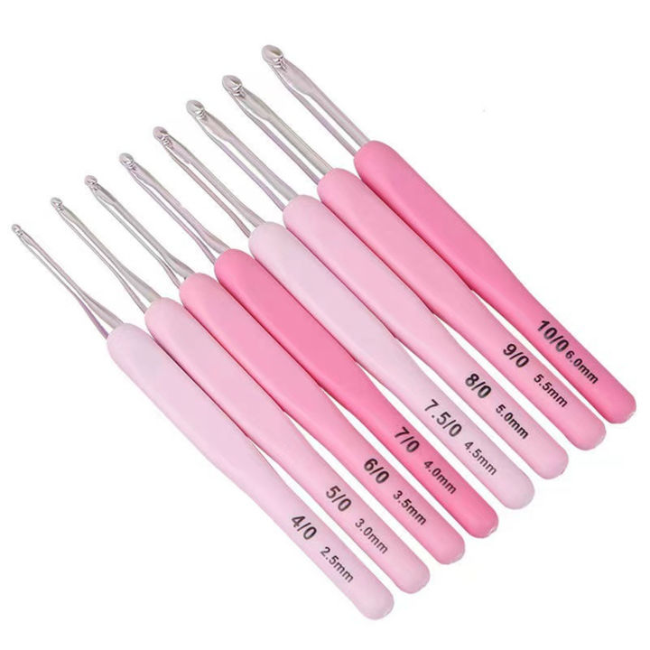 8Pcs%20Crochet%20Hook%20Set%202.5%20to%206mm%20Ergonomic%20Handle%20Smoothing%20Strong%20Steel%20Plastic%20Crochet%20Needle%20Set%20for%20Knitting%20Sewing%20-%20Image%204