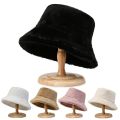 New Women Warm Thick Bucket Hats Cool Panama Lady Autumn Winter Outdoor Solid Color Fisherman Cap Hat For Women.