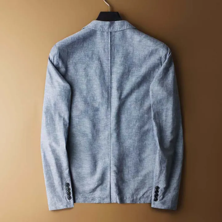 2023%20New%20Fashion%20Summer%20Spring%20Blazer%20Two%20Pure%20Bottom%20Breathable%20Cotton%20Linen%20Coat%20Men's%20Suit%20Jacket%201%20Pieces(%20Only%20Jacket%20)%20-%20Image%203