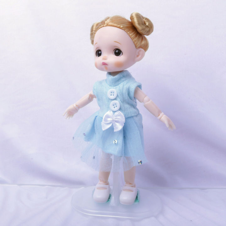 blue%20dress%20BJD%20doll%20with%2013%20Movable%20Joints%20Doll%206%20Inch%20Makeup%20Cute%20Brown%20blue%20Eyeball%20Dolls%20with%20Fashion%20Dress%20for%20Girls%20Toy%20-%20Image%203
