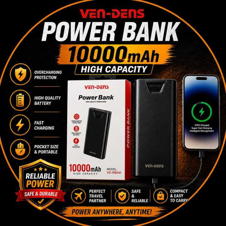 VEN-DENS%2010000mAh%20Power%20Bank%20VD-PB041%20Fast%20Charging%20Portable%20Charger%20%7C%20Dual%20USB%20Output%20%7C%20LED%20Indicator%20%7C%20Smart%20Protection%20%7C%20Slim%20&%20Lightweight%20Powerbank%20for%20Android,%20iPhone%20&%20All%20Devices%20-%20Image%202