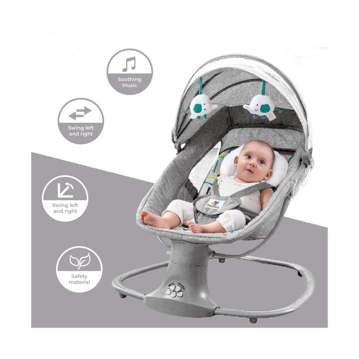 Deluxe Multi-Functional Remote Control Bassinet New born to Toddlers Bouncer with Vibration Rattles - 18 kg