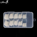 Monja 100Pcs/set Transparent Natural French Nail Art Half Cover False Nails Ballet Acrylic UV Extension Nail Tips Manicure Tool. 