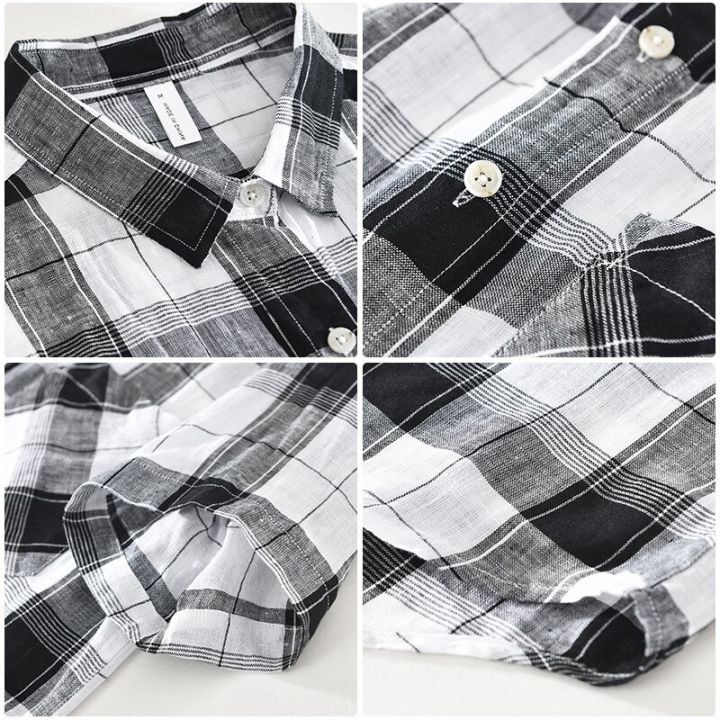 Summer%20and%20Spring%20New%20Men%20Retro%20Plaid%20Short%20Sleeve%20Linen%20Shirt%20Youth%20Thin%20Breathable%20Workwear%20Black%20Blue%20Top%20GD-2011%20-%20Image%208