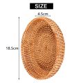 Handmade Autumn Rattan Weaving Round Storage Basket Fruit Dish Rattan Bread Basket for Kitchen Food Picnic Bread Mini Container. 