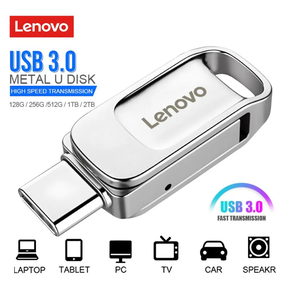 Lenovo 2TB USB Flash Drive 1TB Pendrive 512GB 256GB SSD 128GB