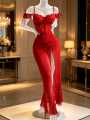Long Bodycon Dress Sweet Women's Fashion Fitted Maxi Dress for Women.