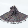 Luxury Women Paisley Jacquard Scarf Silky Pashmina Ethnic Style Fringed Scarves Soft Long Shawls and Wraps for Lady Bufandas.