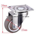 4pcs Furniture Casters Wheels Soft Rubber Swivel Caster Silver Roller Wheel For Platform Trolley Chair Household Accessori. 