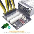 2X Mining Breakout Board 12Port 6Pin Power Supply Module Board with LED 4Pin Cable PSU Server 750W 1100W 1600W. 