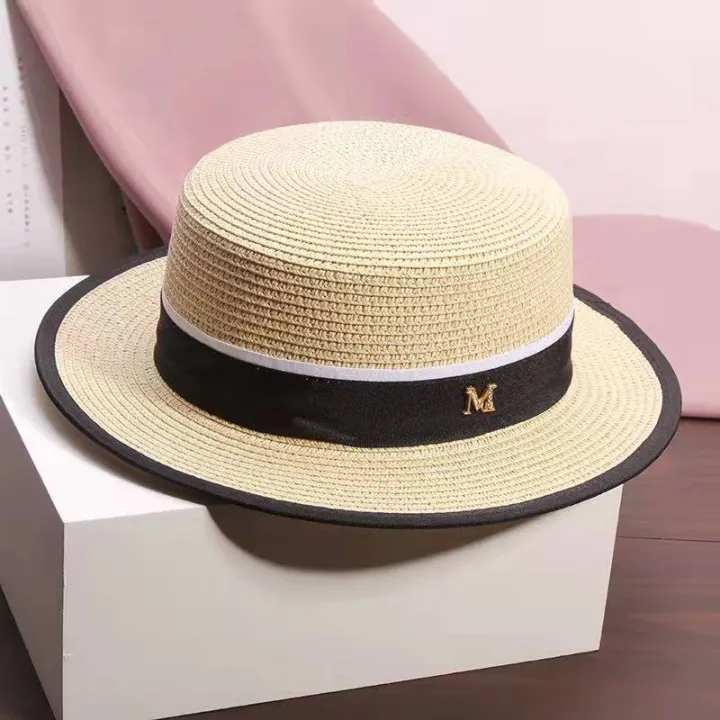 Red%20Flat-Top%20Cap%20Female%20Model%20Catwalk%20Show%20Top%20Hat%20Seaside%20Holiday%20Sun-Proof%20Sun%20Hat%20Flat%20Brim%20Straw%20Hat%20-%20Image%209