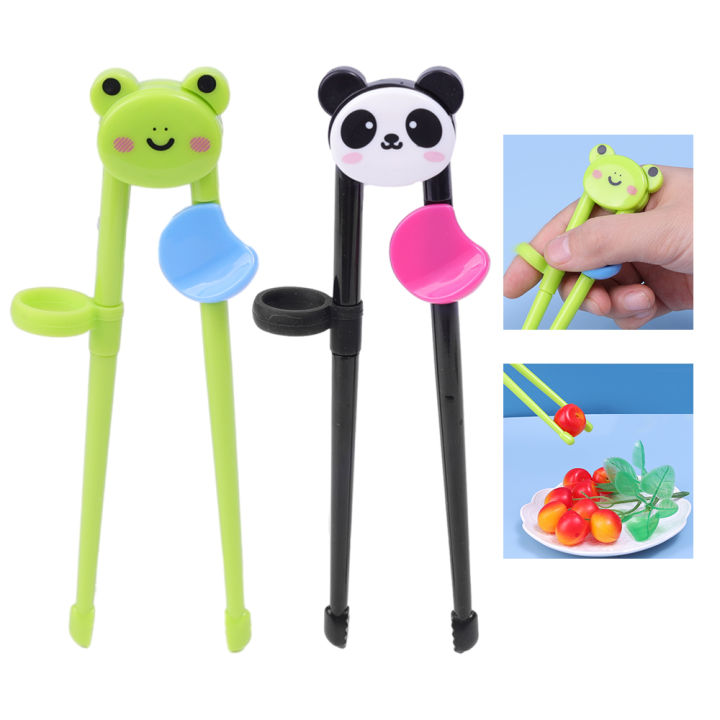 1/3Pair Cartoon Animal Eating Safety Kids Practice Chopsticks Tableware Beginner Learning Training Chopsticks