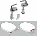 2Pcs Toilet Seat Fix Fitting Stainless Steel Back to Wall Replacement Hinges Set.
