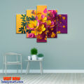 5Pcs In 1 Set Color Full Flower Design Wall Canvas (Design Code#0004). 