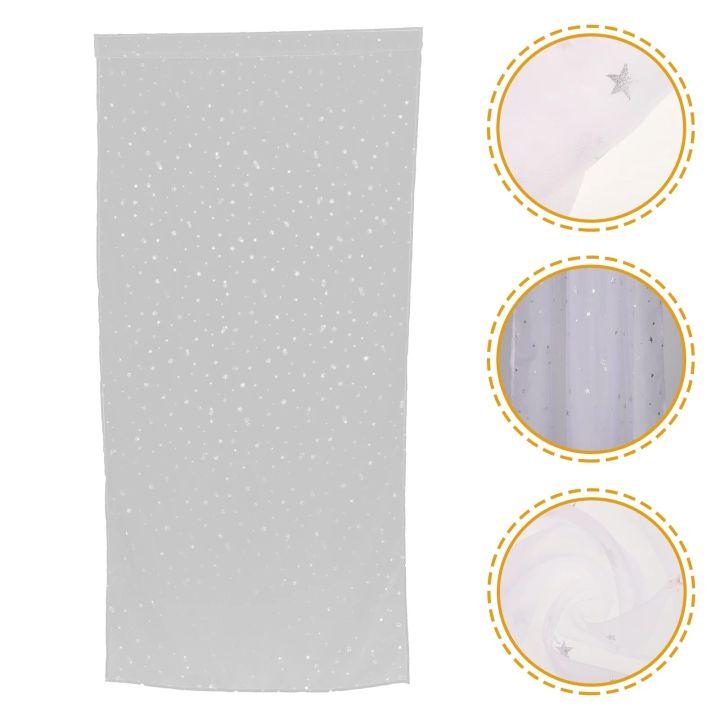 Sheer%20Curtains%20Grommets%20Romantic%20Silver%20Star%20Foil%20Window%20Treatment%20for%20Girl%20Bedroom%20Glitter%20Stars%20Thin%20and%20-%20Image%205