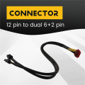 12Pin to Dual PCI-E 8Pin (6+2Pin) Power Cable for Modular PSU.