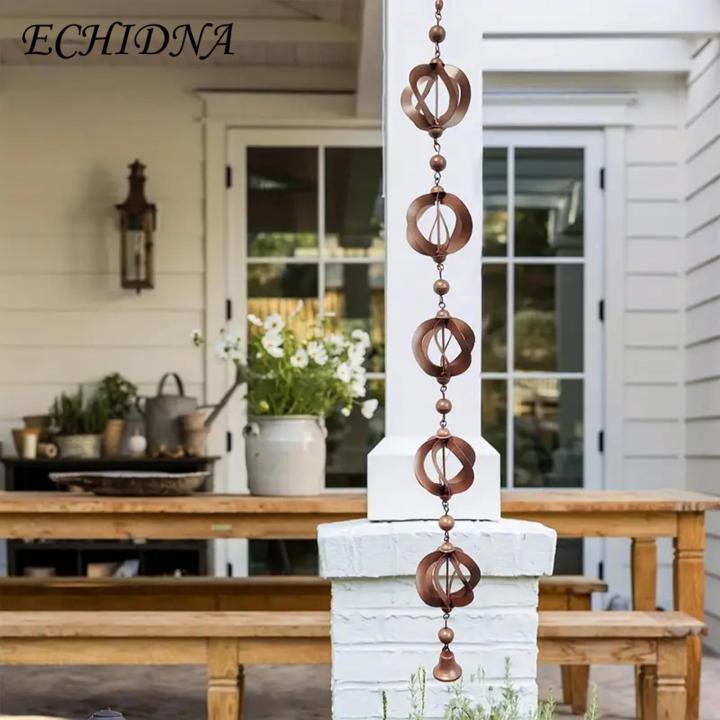 Hang Rain Chain Beautiful Metal Rain Chain with Exquisite Bell Decor Perfect Gutter Roof Decoration for Soutast Asian Homes Efficient Drainage Tool Sle Rain Chain