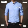 Light Blue Cotton Casual Shirt For Men - Shirt.
