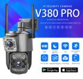 V380 Pro Dual Lens CCTV Camera Outdoor Waterproof 360 Smart Wifi Camera Surveillance with Big Speaker HD Night Vision CCTV camera connect cellphone. 