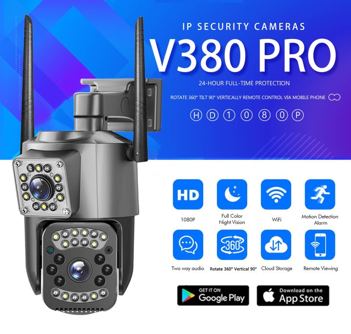 V380 External Wifi Camera For Iphone V380 Pro Dual Lens CCTV