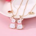 Cute Animal Magnet Necklaces for Women Girls Kawaii Best Friends Cat Rabbit Animal Pendant Chain BFF Friendship Jewelry Gifts.