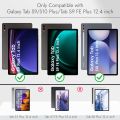 Flip Cover for Samsung Tab S10 Plus /S10+ 12.4" Cover Case Flip Stand Back Case Cover [S Pen Holder] for Samsung Galaxy Tab S10 Plus/S10+ Cover Tablet Cover with [Auto Sleep/Wake]-Black/Navy Blue. 