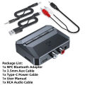NFC Bluetooth 5.3 Audio Receiver 3.5mm AUX RCA USB U-Disk/TF HIFI Stereo Music Wireless 5.0 Adapter With Mic For Car Kit Speaker. 